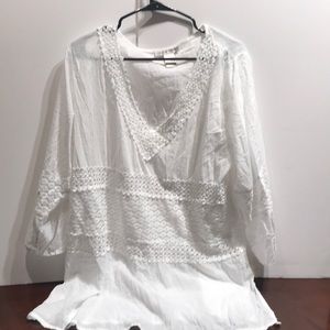 White long sleeve cotton cover up/ dress.